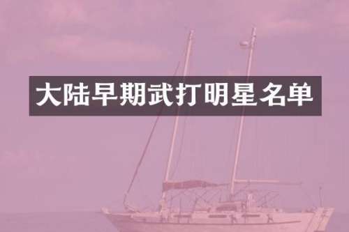 大陆早期武打明星名单