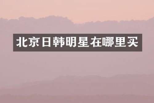 北京日韩明星在哪里买