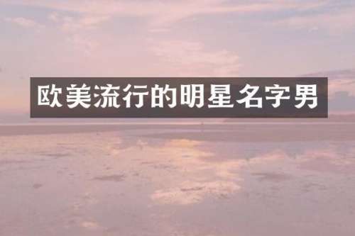欧美流行的明星名字男