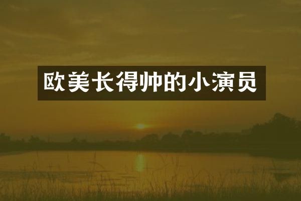 欧美长得帅的小演员