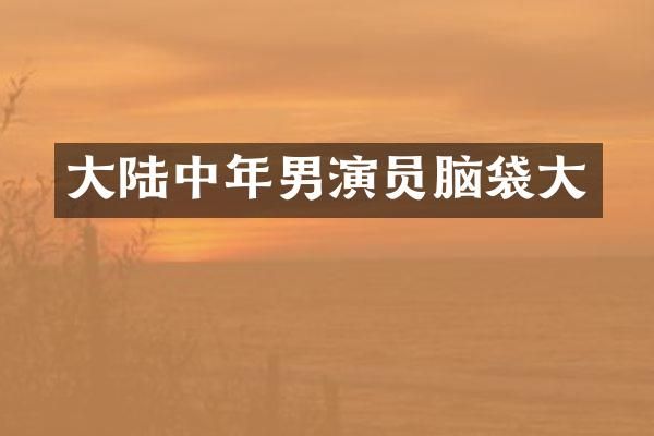大陆中年男演员脑袋大