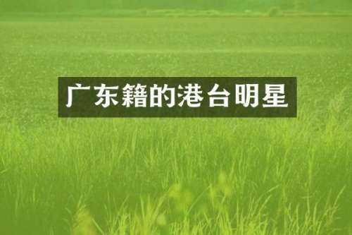 广东籍的港台明星