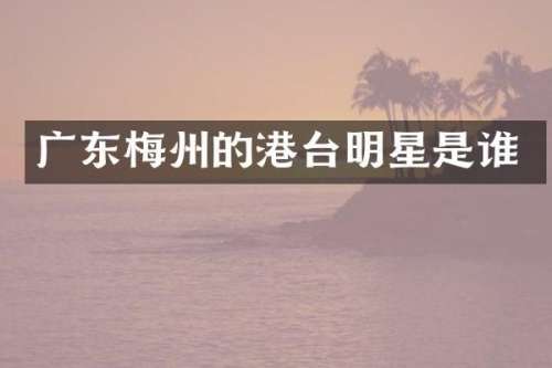 广东梅州的港台明星是谁