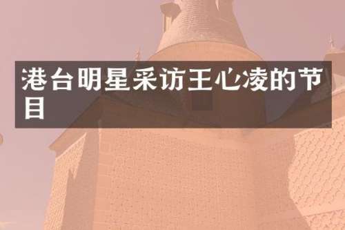 港台明星采访王心凌的节目