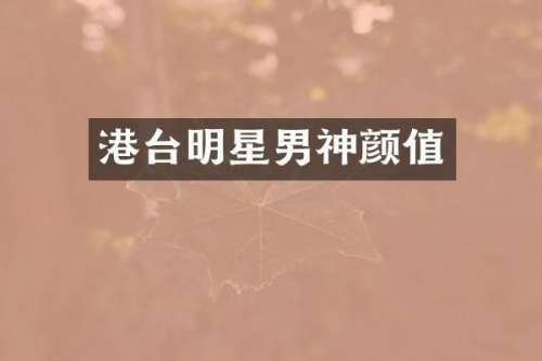 港台明星男神颜值