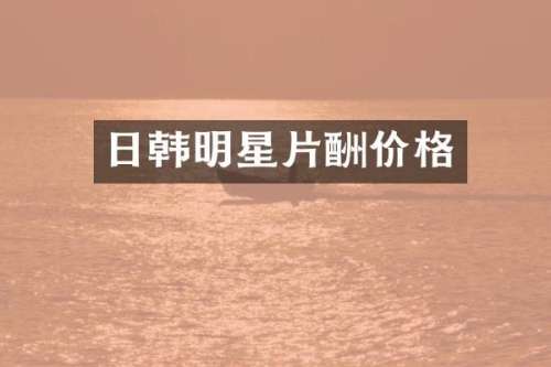 日韩明星片酬价格