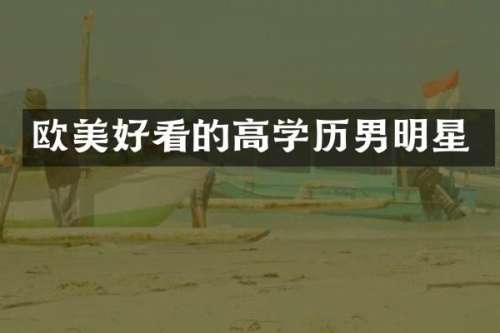 欧美好看的高学历男明星