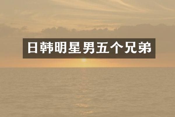 日韩明星男五个兄弟