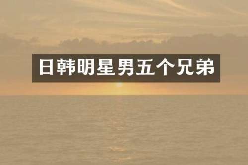 日韩明星男五个兄弟