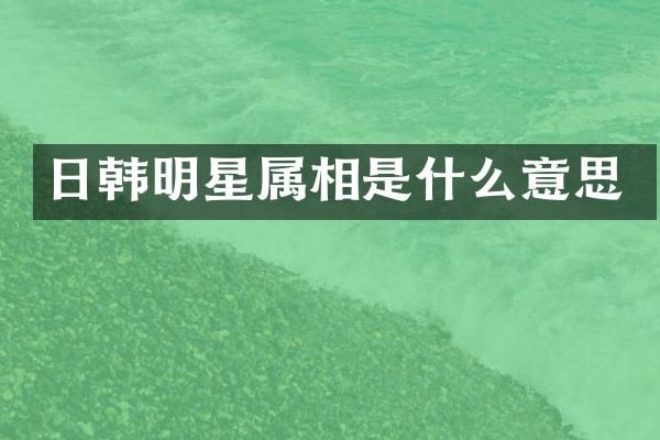 日韩明星属相是什么意思