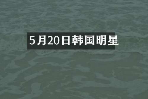 5月20日韩国明星