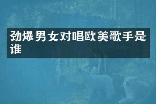 劲爆男女对唱欧美歌手是谁