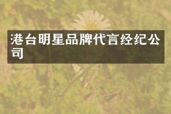 港台明星品牌代言经纪公司