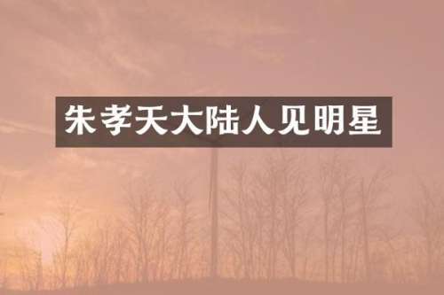 朱孝天大陆人见明星