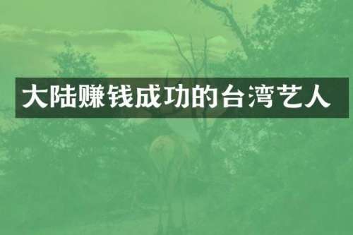 大陆赚钱成功的台湾艺人