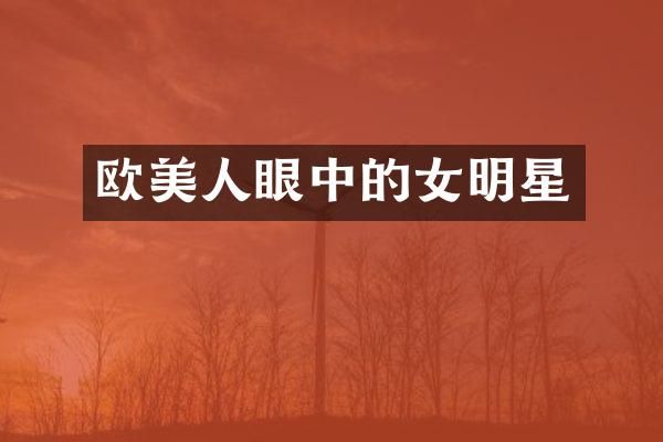 欧美人眼中的女明星