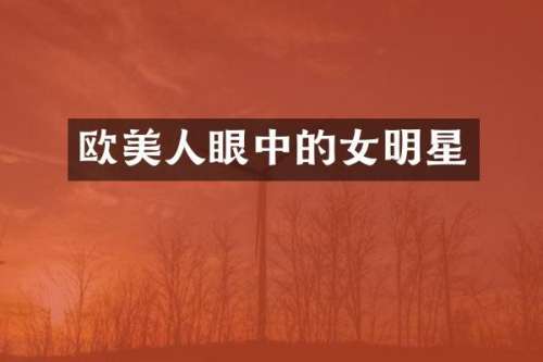 欧美人眼中的女明星