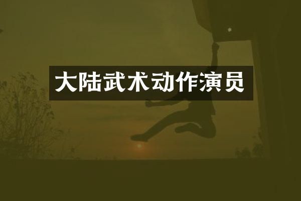 大陆武术动作演员
