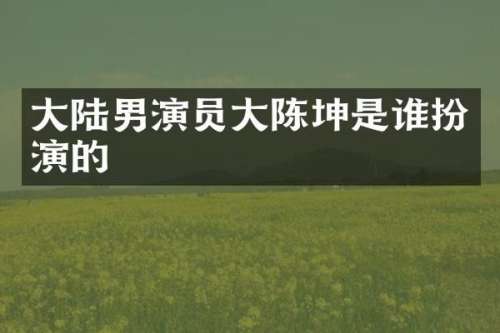 大陆男演员大陈坤是谁扮演的