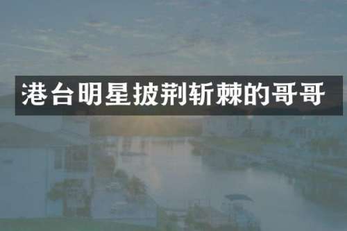 港台明星披荆斩棘的哥哥