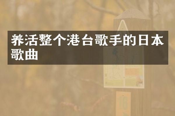 养活整个港台歌手的日本歌曲