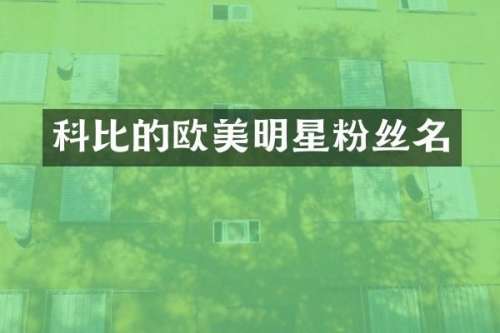 科比的欧美明星粉丝名