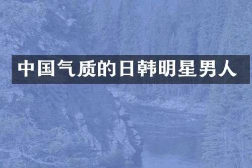 中国气质的日韩明星男人
