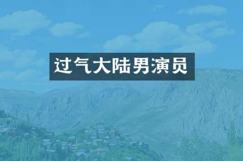 过气大陆男演员
