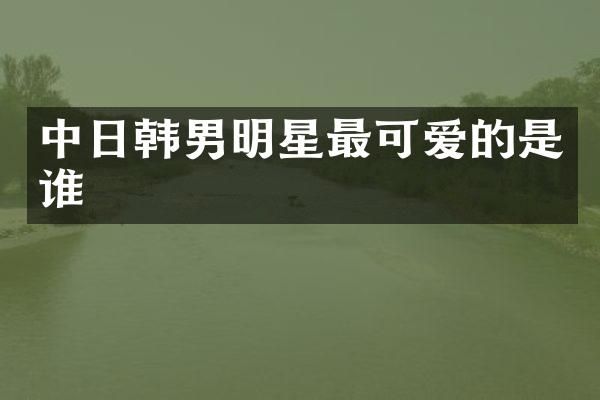 中日韩男明星最可爱的是谁