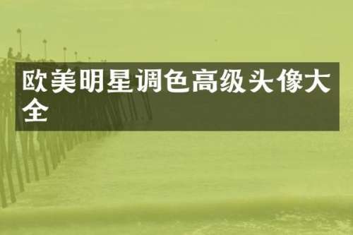 欧美明星调色高级头像大全