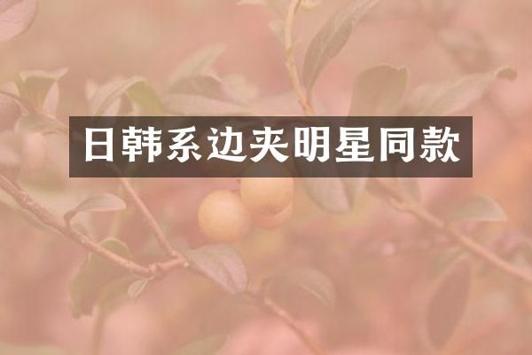 日韩系边夹明星同款