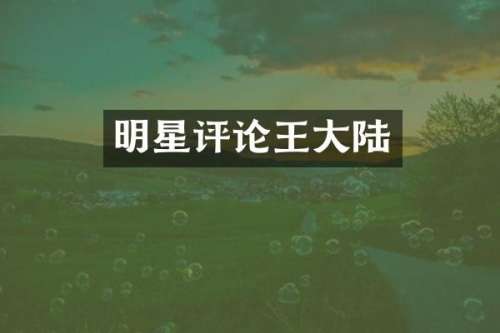明星评论王大陆