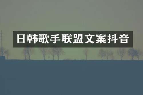 日韩歌手联盟文案抖音