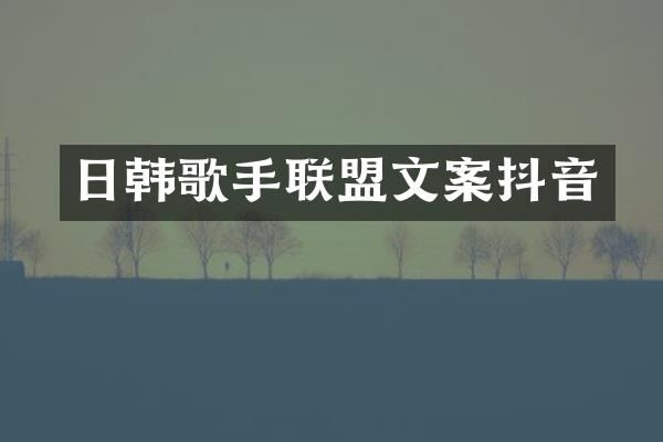 日韩歌手联盟文案抖音