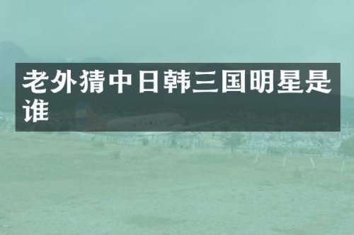 老外猜中日韩三国明星是谁