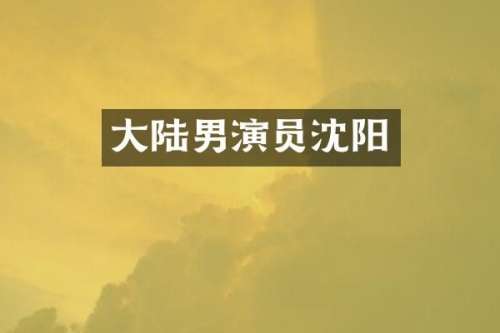 大陆男演员沈阳