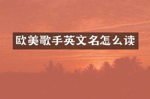 欧美歌手英文名怎么读