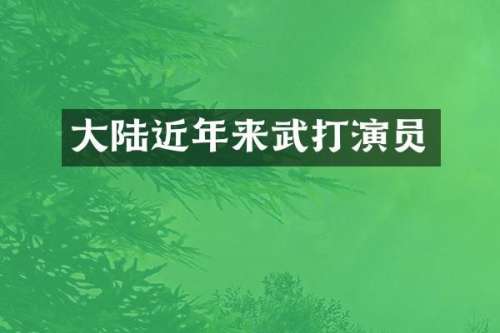 大陆近年来武打演员