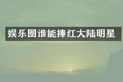 娱乐圈谁能捧红大陆明星