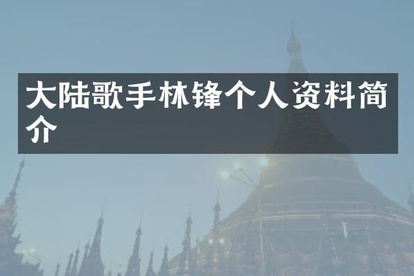 大陆歌手林锋个人资料简介