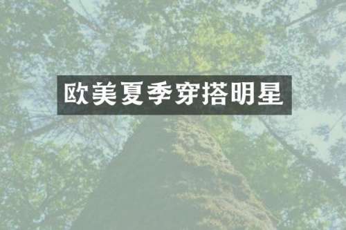 欧美夏季穿搭明星