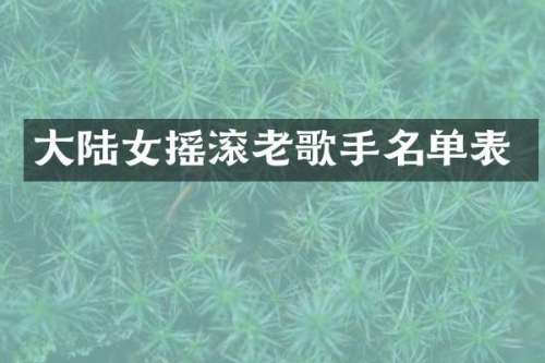 大陆女摇滚老歌手名单表