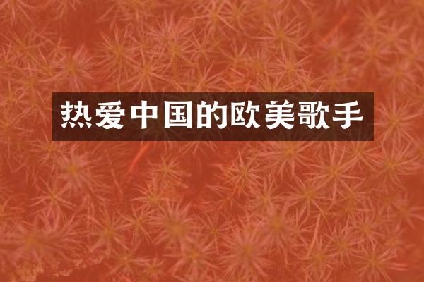 热爱中国的欧美歌手