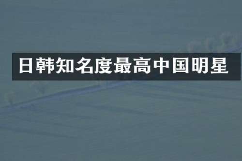 日韩知名度最高中国明星