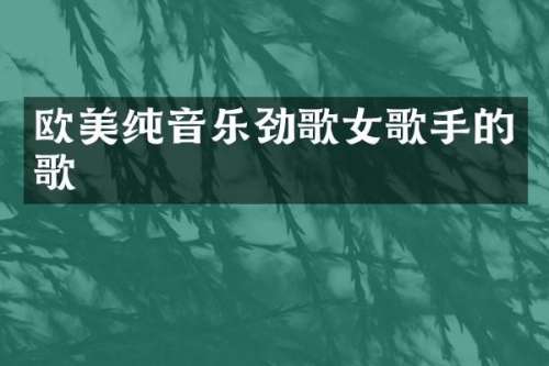 欧美纯音乐劲歌女歌手的歌
