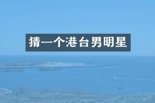 猜一个港台男明星
