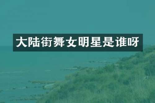 大陆街明星是谁呀