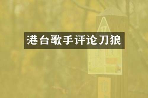 港台歌手评论刀狼