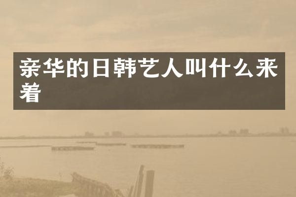亲华的日韩艺人叫什么来着