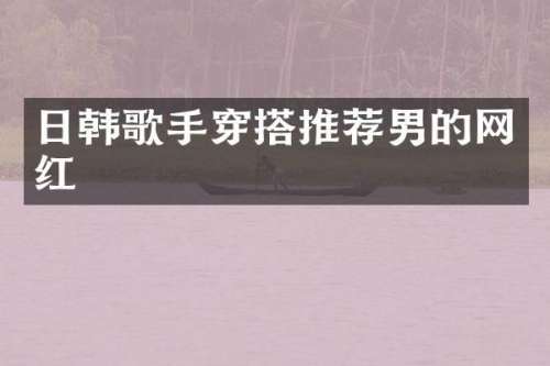 日韩歌手穿搭推荐男的网红
